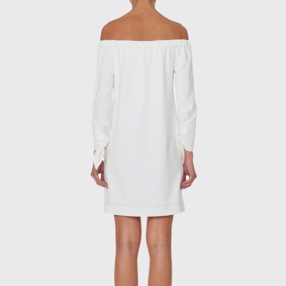Tibi Structured Crepe Off-the-Shoulder Dress Ivory - Picture 2 of 12